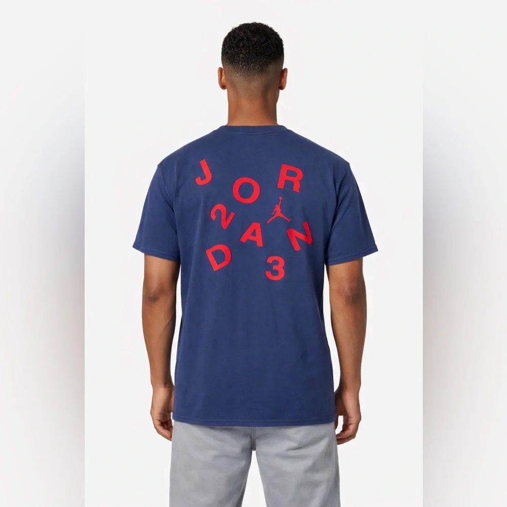 Nike Air Jordan 23 T Shirt Mens XXL Blue Jumpman Graphic Short Sleeve
